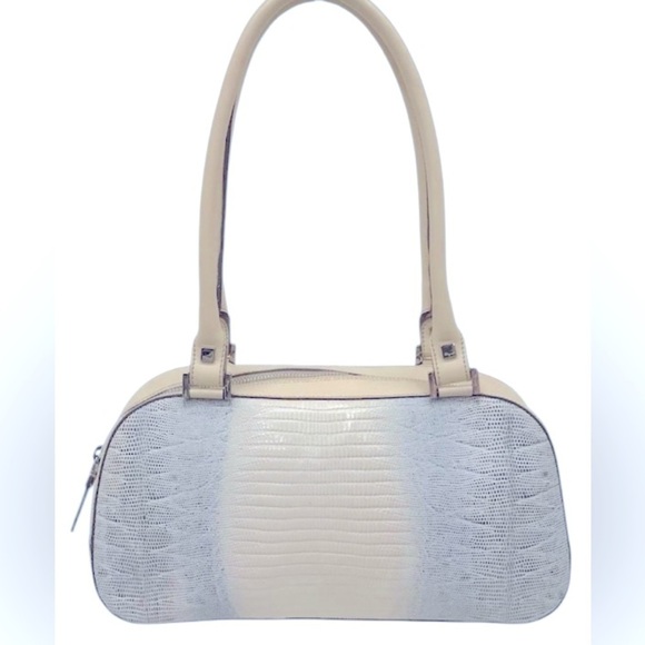 SALVATORE FERRAGAMO Lizard Skin Embossed Shoulder Bag, EUC - Picture 1 of 6